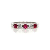 0.46 Ct. Ruby Natural Diamond Bezel Ring, 14K White Gold Video