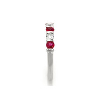0.46 Ct. Ruby Natural Diamond Bezel Ring, 14K White Gold Image