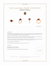 1.12 Ct. Ruby Sapphire Pave Ring, 18K Rose Gold Appraisal