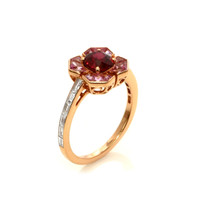 1.12 Ct. Ruby Sapphire Pave Ring, 18K Rose Gold Image