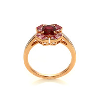 1.12 Ct. Ruby Sapphire Pave Ring, 18K Rose Gold Image