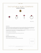 0.90 Ct. Ruby and Diamond Pave Ring, 18K White Gold Appraisal