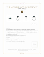 2.06 Ct. Greenish Blue Sapphire and Natural Diamond Pave Ring, 14K White Gold Appraisal