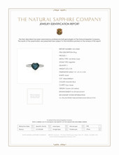 2.06 Ct. Greenish Blue Sapphire and Natural Diamond Pave Ring, 14K White Gold Scan Report