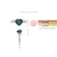 2.06 Ct. Greenish Blue Sapphire and Natural Diamond Pave Ring, 14K White Gold Image