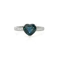 2.06 Ct. Sapphire Natural Diamond Pave Ring, 14K White Gold Video