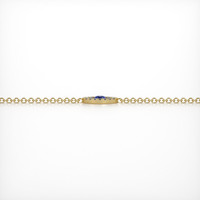 0.09 Ct.Tw. Blue Sapphire and Natural Diamond Pave Bracelet, 14K Yellow Gold Image