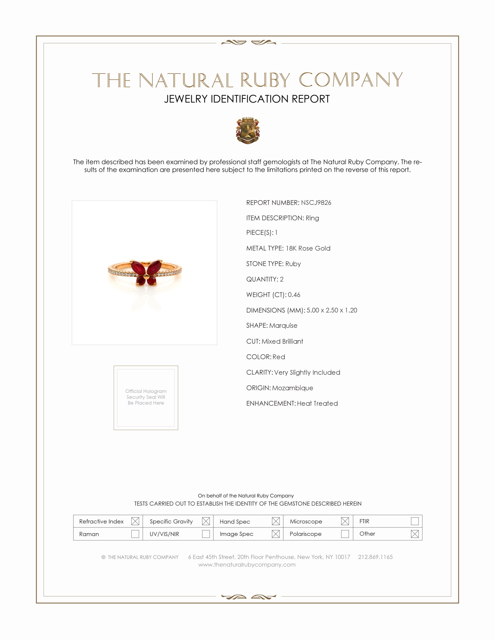 0.46 Ct. Ruby and Natural Diamond Pave Ring, 18K Rose Gold