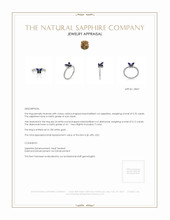 0.70 Ct. Sapphire Natural Diamond Pave Ring, 18K White Gold Appraisal
