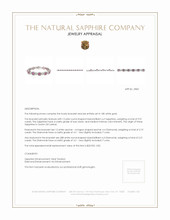 9.91 Ct.Tw.Total Carat Weight Pink Sapphire and Natural Diamond Pave Bracelet, 18K White Gold Appraisal