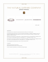 9.91 Ct.Tw.Total Carat Weight Pink Sapphire and Natural Diamond Pave Bracelet, 18K White Gold Appraisal