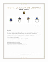 8.19 Ct. Blue Sapphire and Natural Diamond Pave Ring, 18K White Gold Appraisal