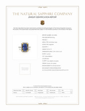 8.19 Ct. Blue Sapphire and Natural Diamond Pave Ring, 18K White Gold Scan Report