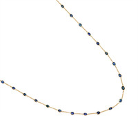 11.60 Ct. Blue Sapphire Bezel Necklace, 18K Yellow Gold Image