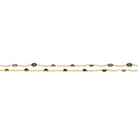 11.60 Ct. Blue Sapphire Bezel Necklace, 18K Yellow Gold Image