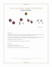 2.02 Ct.Tw.Total Carat Weight Ruby and Natural Diamond Studs Earrings, 18K White Gold Appraisal