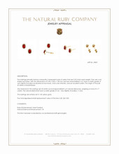 0.55 Ct.Tw.Total Carat Weight Ruby and Natural Diamond Pave Earrings, 14K Yellow Gold Appraisal