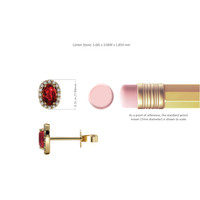 0.55 Ct.Tw. Ruby Natural Diamond Pave Earrings, 14K Yellow Gold Image