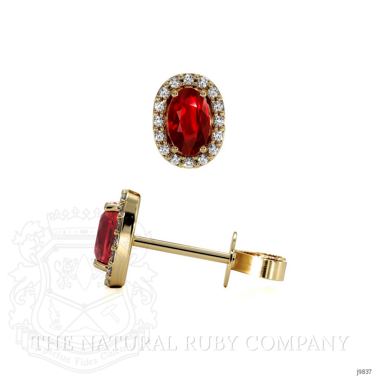 Ruby Earrings - Oval 0.55 Ct. - 14K Yellow Gold #J9837 | The Natural ...