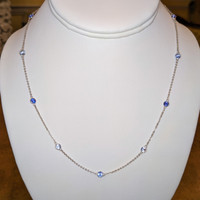 0.90 Ct. Sapphire 18K White Gold necklace