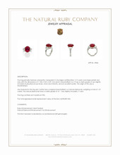 5.19 Ct. Pinkish Red Ruby and Natural Diamond Three Stone Ring, Platinum 950 Appraisal