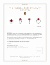 5.19 Ct. Ruby Natural Diamond Three Stone Ring, Platinum 950 Appraisal