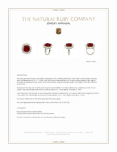 10.80 Ct. Ruby and Natural Diamond Pave Ring, 18K White & Yellow Appraisal