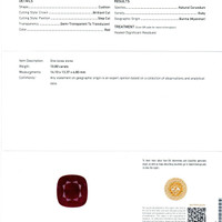 10.80 Ct. Ruby Natural Diamond Pave Ring, 18K White & Yellow Scan Report
