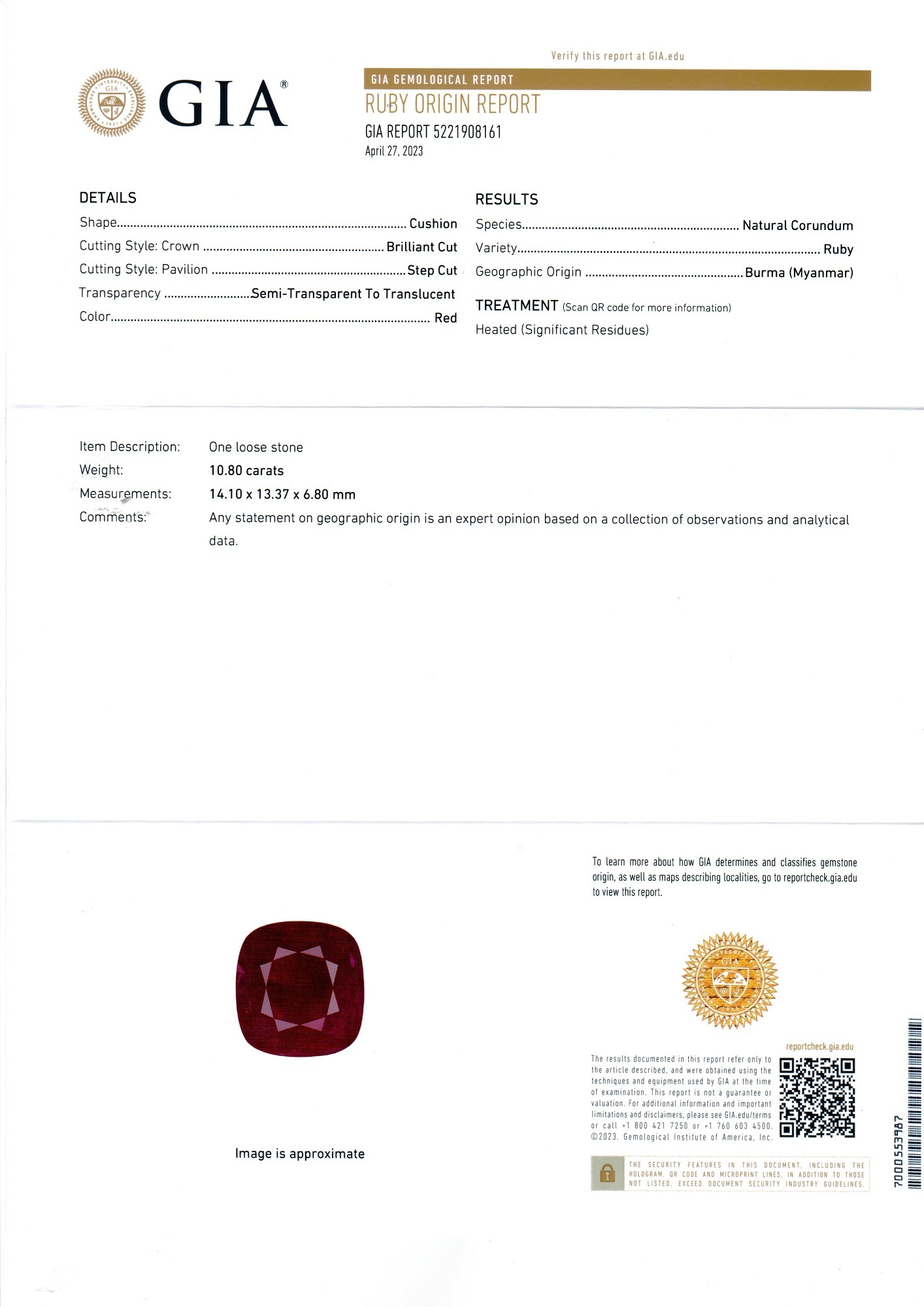 10.80 Ct. Ruby and Natural Diamond Pave Ring, 18K White & Yellow