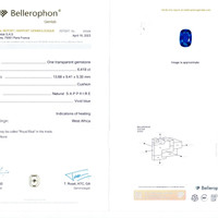 6.41 Ct. Blue Sapphire and Natural Diamond Pave Ring, 18K White Gold Scan Report