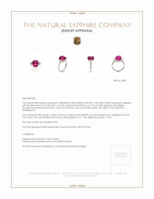5.58 Ct. Pink Sapphire and Natural Diamond Three Stone Ring, Platinum 950 Appraisal
