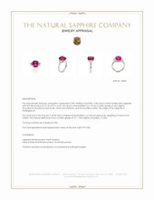 5.58 Ct. Pink Sapphire and Natural Diamond Three Stone Ring, Platinum 950 Appraisal