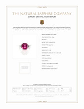 5.58 Ct. Sapphire Natural Diamond Three Stone Ring, Platinum 950 Scan Report