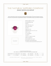 5.58 Ct. Pink Sapphire and Natural Diamond Three Stone Ring, Platinum 950 Scan Report