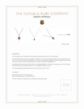 1.93 Ct. Ruby Natural Diamond Pave Pendant, 18K White Gold Appraisal