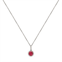 0.12 Ct. Ruby Ruby Pave Pendant, 18K White Gold Image
