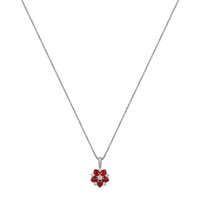 1.05 Ct. Ruby Natural Diamond Pave Pendant, 18K White Gold Image