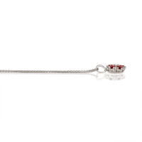 1.05 Ct. Ruby Natural Diamond Pave Pendant, 18K White Gold Image