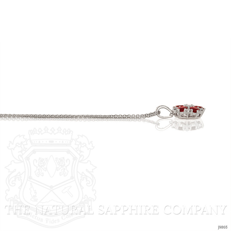 1.05 Ct. Ruby Natural Diamond Pave Pendant, 18K White Gold