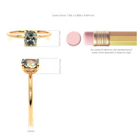 1.56 Ct. Bluish Green Sapphire and Natural Diamond Pave Ring, 18K Rose Gold Image