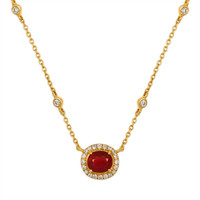 0.83 Ct. Ruby and Natural Diamond Pave Pendant, 18K Yellow Gold Video