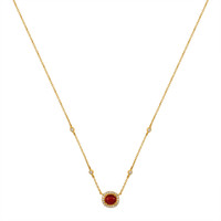 0.83 Ct. Ruby and Natural Diamond Pave Pendant, 18K Yellow Gold Image