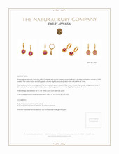 0.90 Ct.Tw.Total Carat Weight Ruby and Diamond Hoops Earrings, 18K White Rose Appraisal