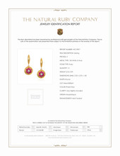 0.90 Ct.Tw.Total Carat Weight Ruby and Diamond Hoops Earrings, 18K White Rose Scan Report