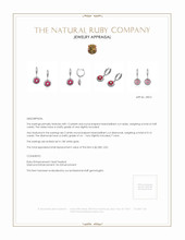 0.89 Ct.Tw.Total Carat Weight Ruby and Diamond Pave Earrings, 18K White Gold Appraisal