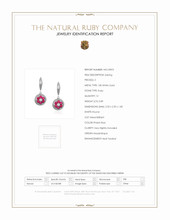 0.89 Ct.Tw.Total Carat Weight Pinkish Red Ruby and Natural Diamond Pave Earrings, 18K White Gold Scan Report