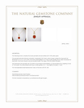 9.09 Ct. Orange Opal and Natural Diamond Pave Pendant, 18K Yellow Gold Appraisal