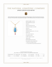 8.93 Ct. Electric Blue Paraiba Tourmaline, Natural Diamond and Pink Tourmaline Pave Pendant, 18K Rose Gold Scan Report