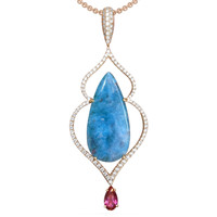 8.93 Ct. Paraiba Tourmaline 18K Rose Gold pendant