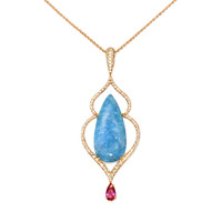 8.93 Ct. Paraiba Tourmaline 18K Rose Gold pendant